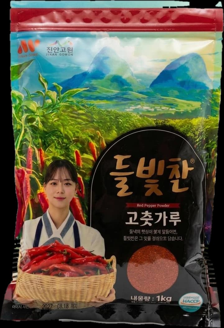 진안고원 들빛찬 고춧가루 1kg 포장